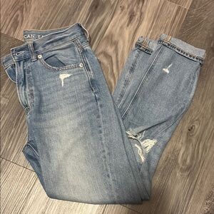 American Eagle Outfitters Blue Boyfriend Jeans Distressed Casual